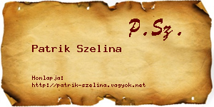 Patrik Szelina névjegykártya